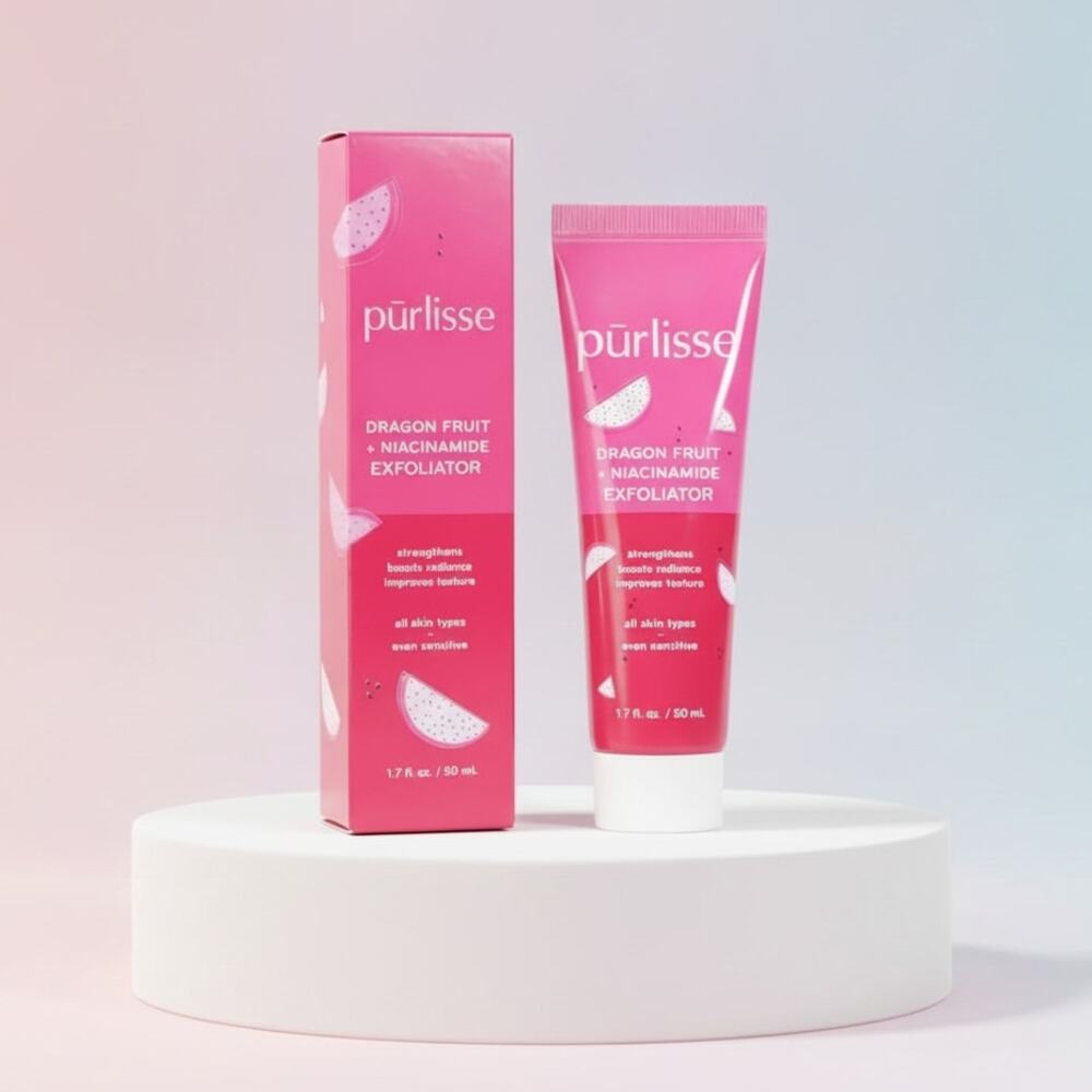 Purlisse Dragon Fruit + Niacinanmide Face Exfoliator - 1.7 fl oz / 50 ml - NIB